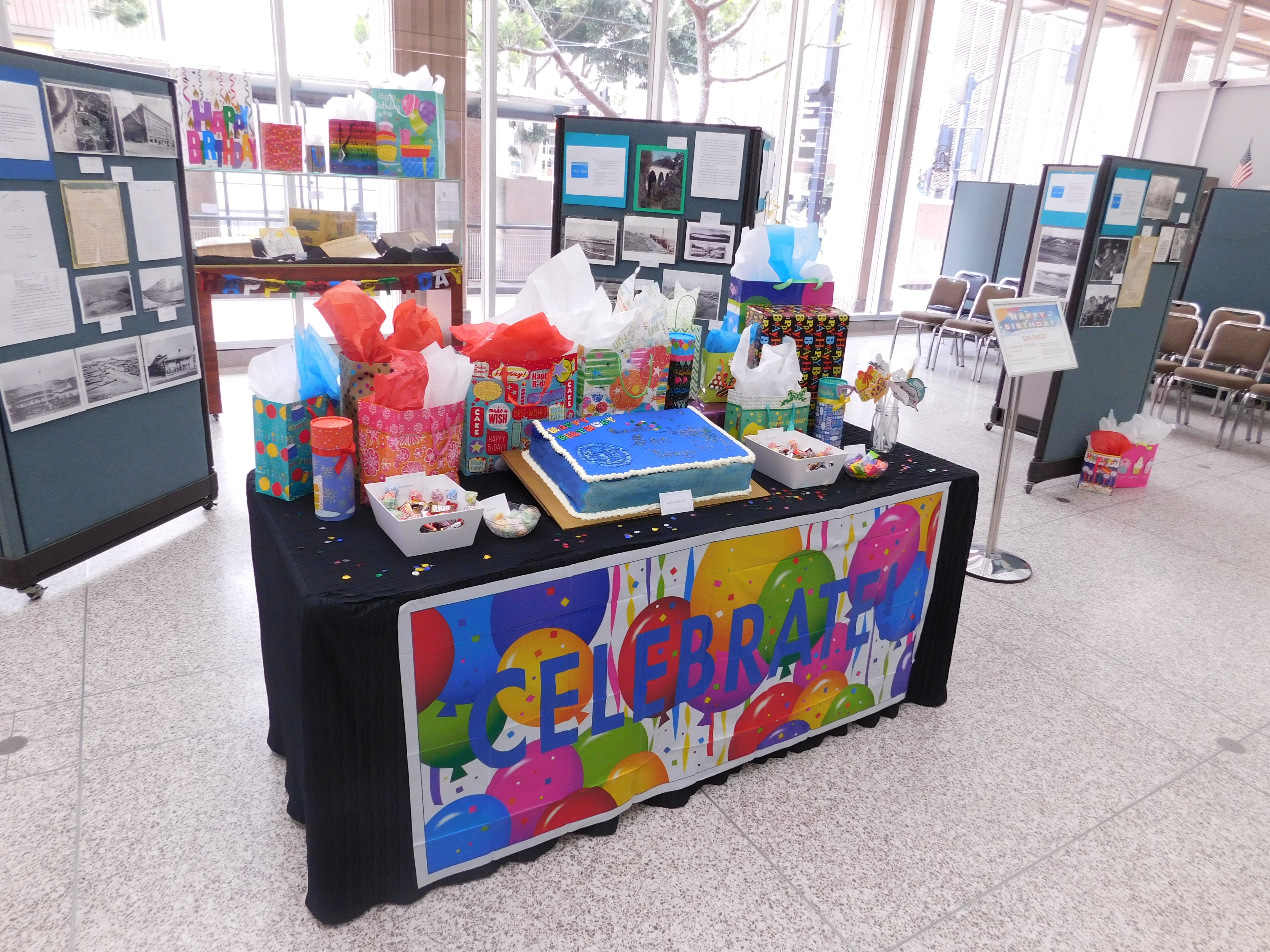 Display table in celebration of San Diego&#039;s birthday