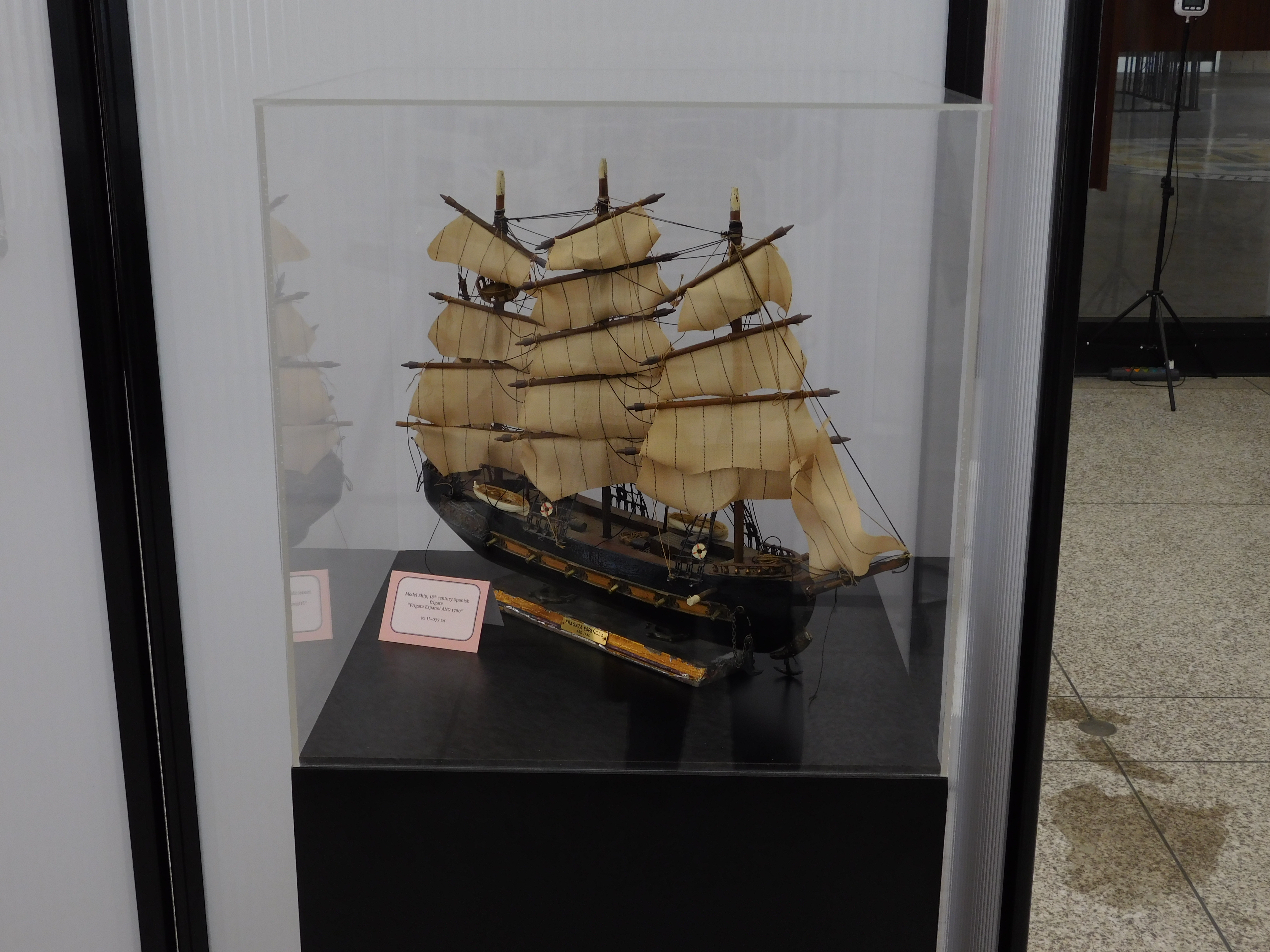 Image of frigate ship minature gifted to the City of San Diego