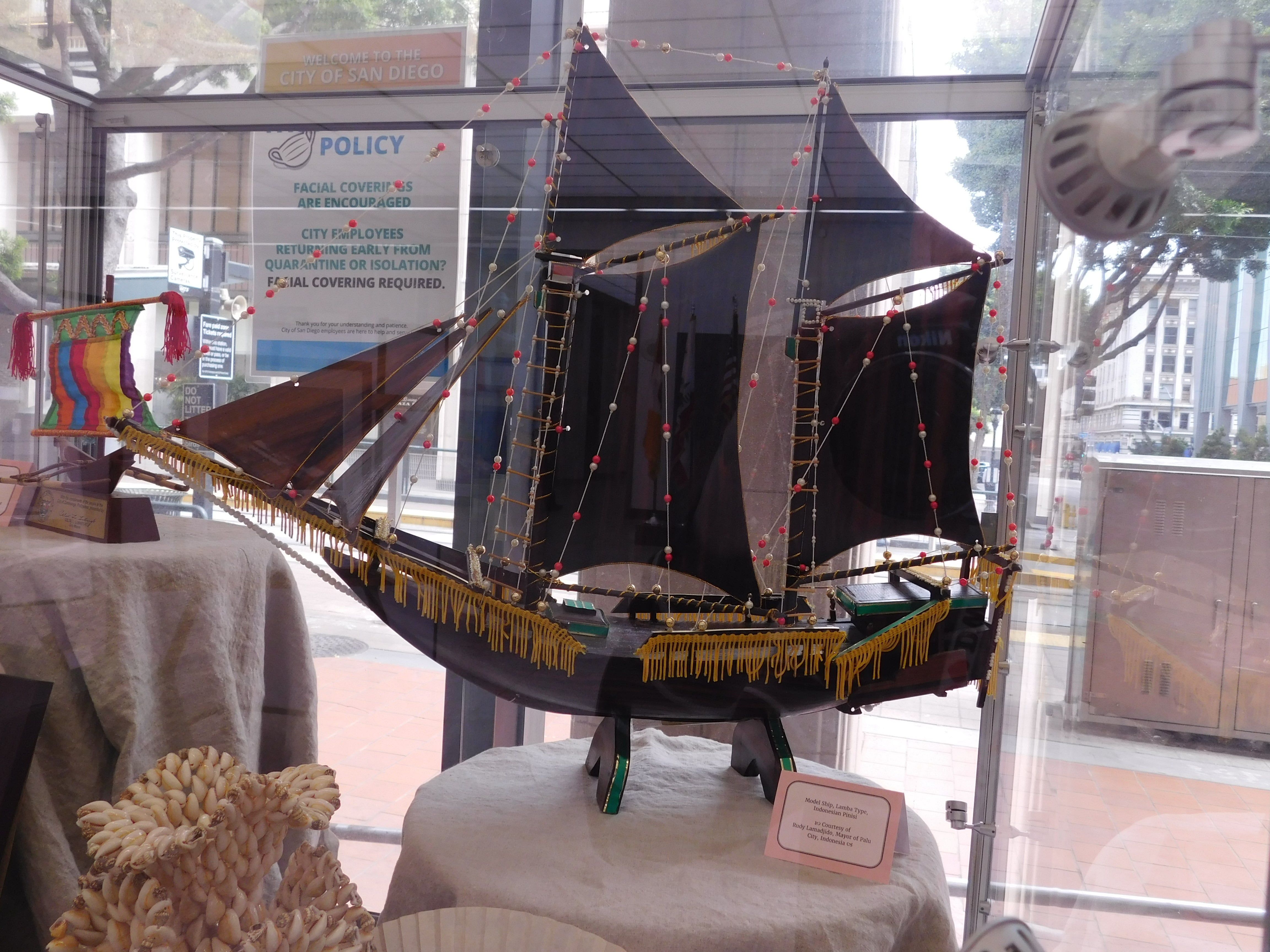 Wooden minature replica of a Phillipines tallship.