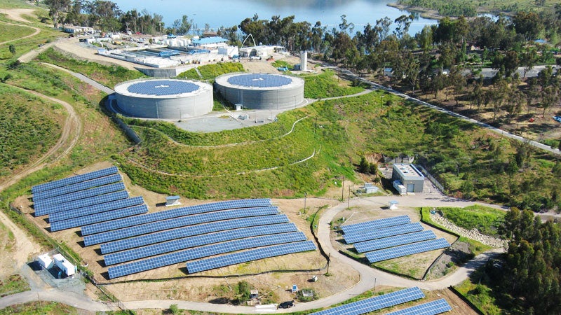 Solar panels at Otay Water Treatment Plant