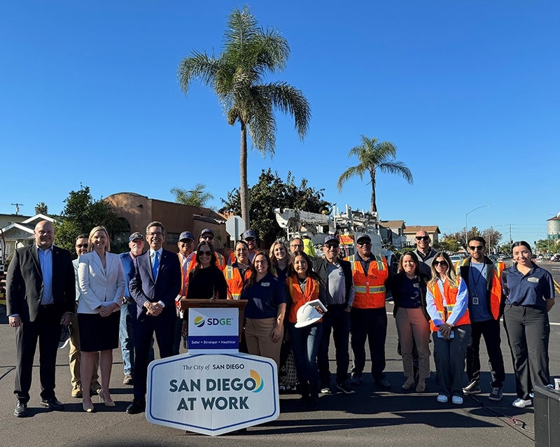 Group photo of project team for the Howard Avenue utility pole removal