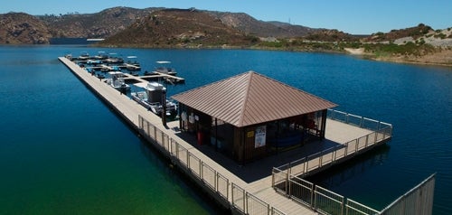 aerial photo of reservoir