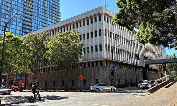 Street view from the southeast corner of the City Operations Building