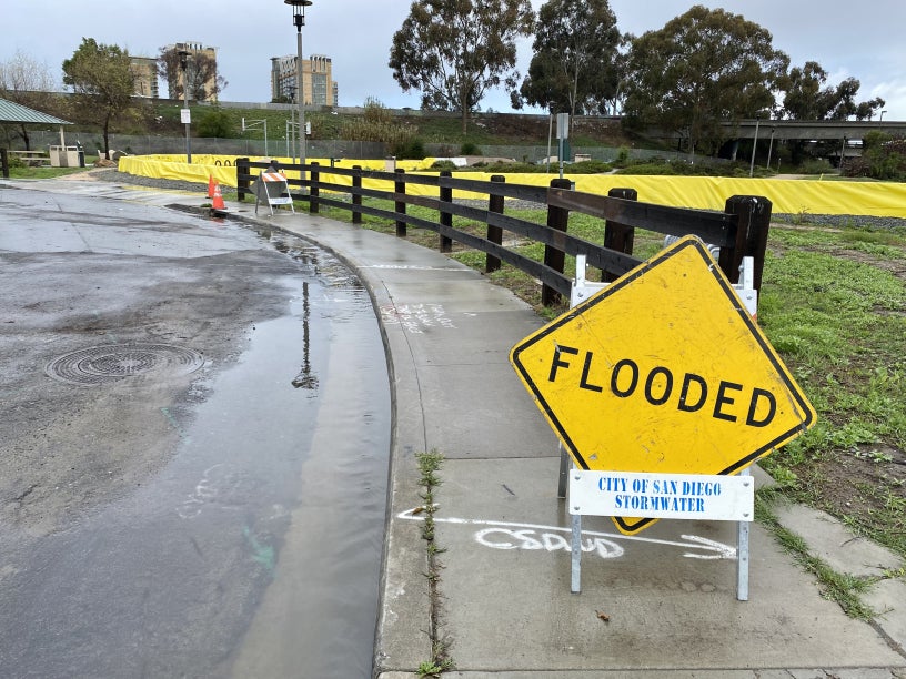 flooded sign in Southcrest