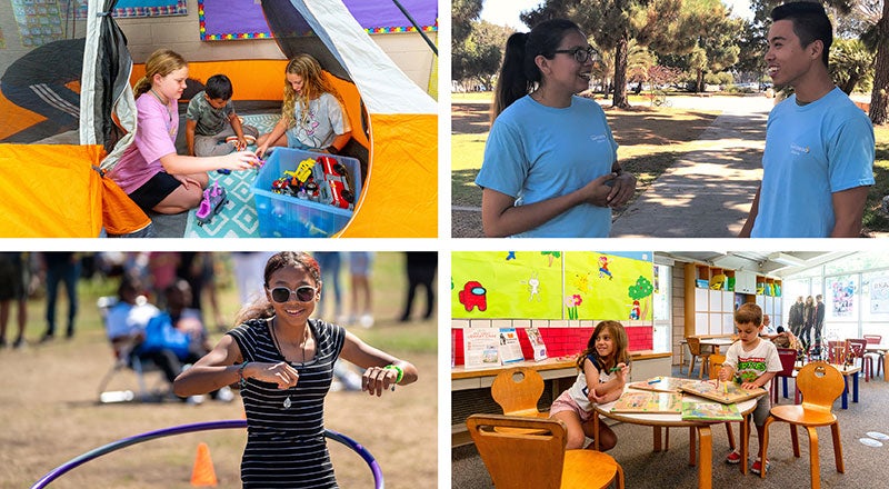 A collage of diverse youth engaged in recreational activites
