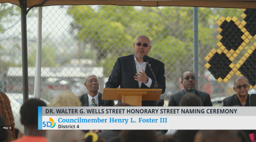 Councilmember Henry L. Foster III Speaks at Pastor Wells Honorary Street Naming Ceremony
