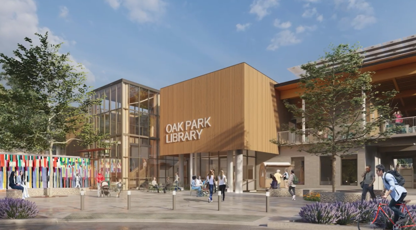 Architectural Rendering of New Oak Park Library