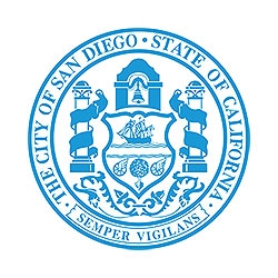 City seal in light blue color
