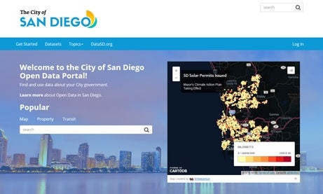 Screen Capture of Open Data Website