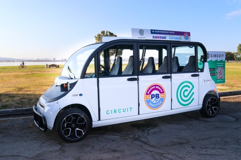 A picture of a six person shuttle.