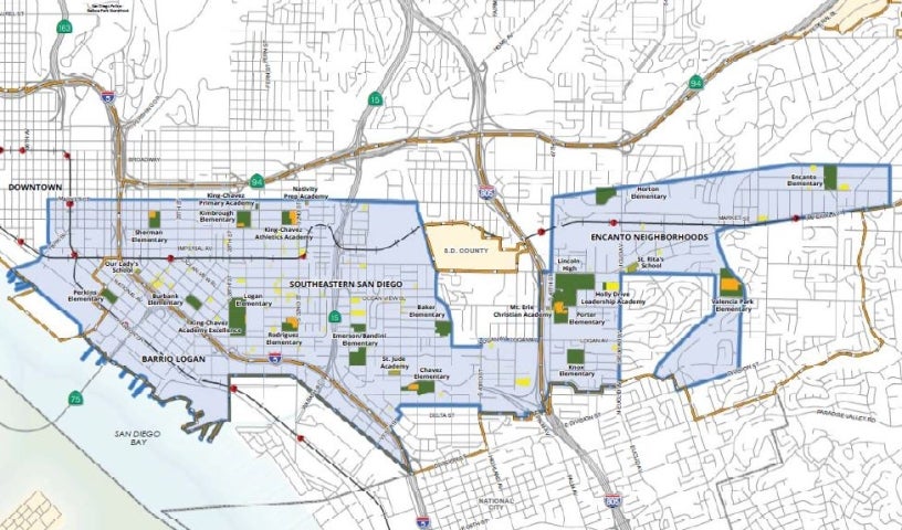 SDPZ Map With Community Areas