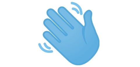 Graphic of waving hand