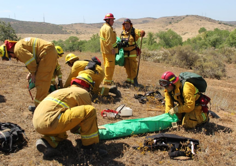 Image of firefighters participating in the annual wildfire training