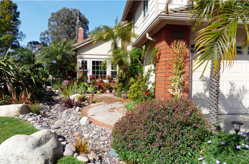 water wise landscaped home