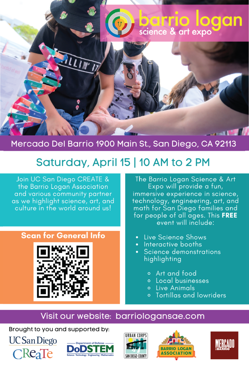 Barrio Logan Science & Art Expo English flyer