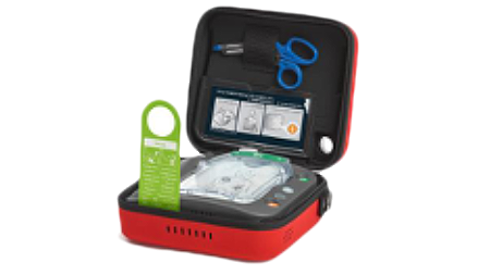 photo of open AED case