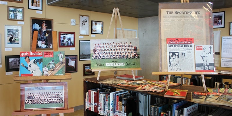 Baseball Research Center display