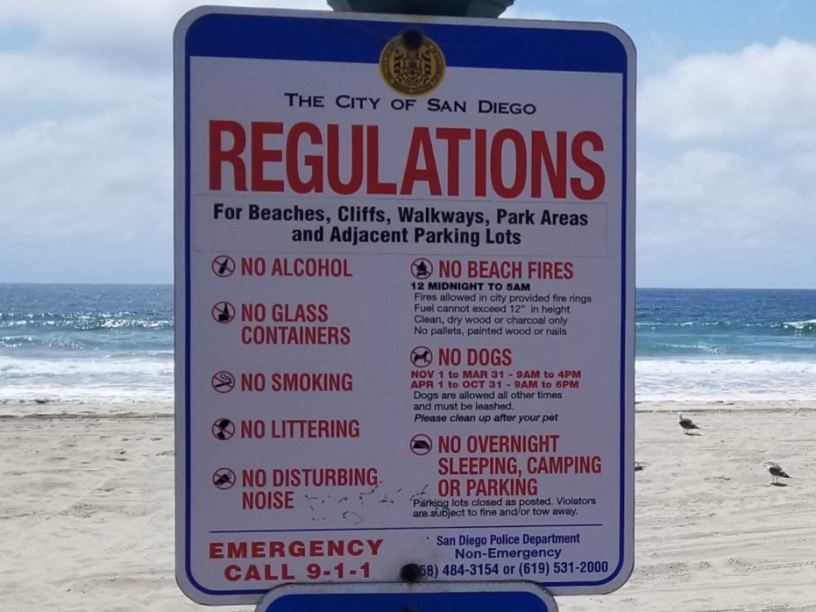 Beach Regulations Sign