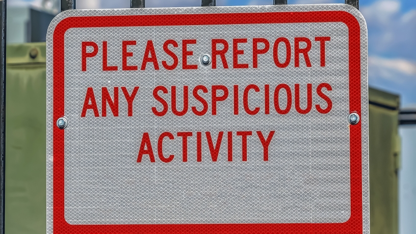 Suspicious Activity Reporting Sign