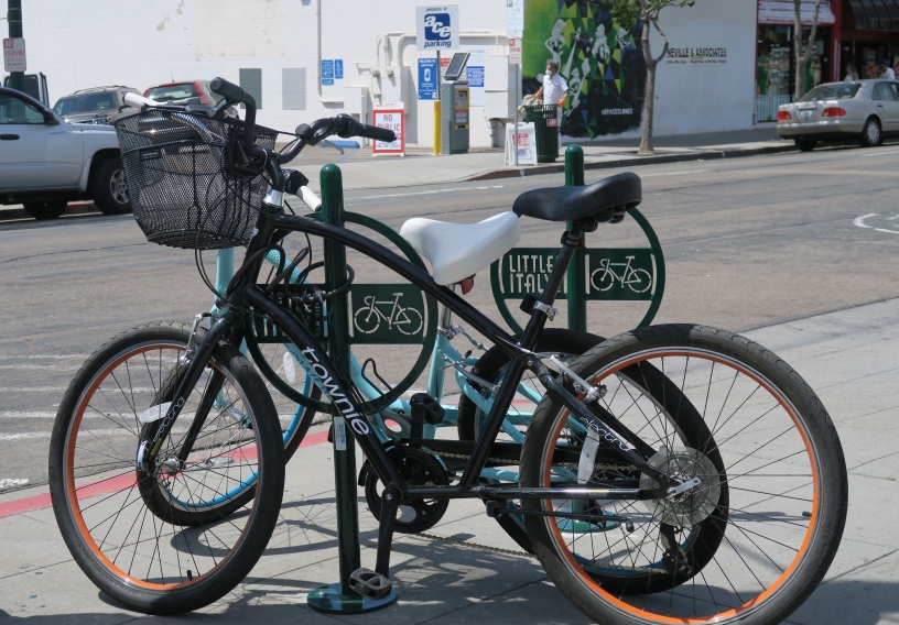 bike rack in Little Italy