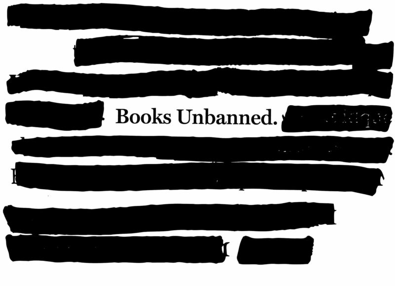Books Unbanned with marker lines