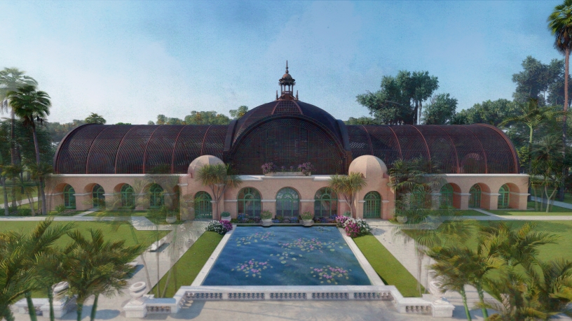 Rendering of the Balboa Park Botanical Building after improvements