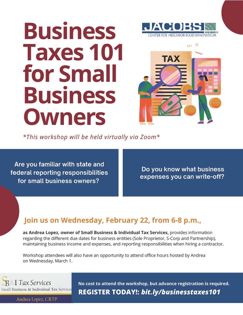 (Partner Event) Business Taxes 101 for Small Business Owners Economic