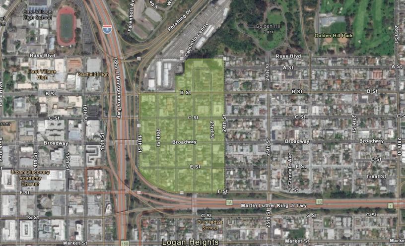 Map showing potential boundary of Culverwell & Taggart's Historic District