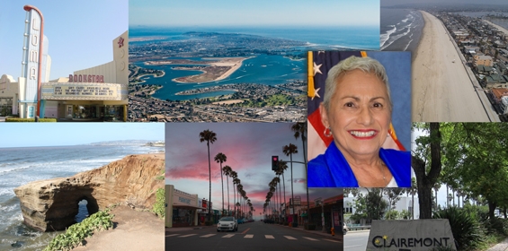 Collage of District 2 sites with photo of Jennifer Campbell