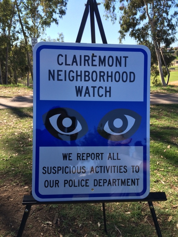 Clairemont Neighborhood Watch sign