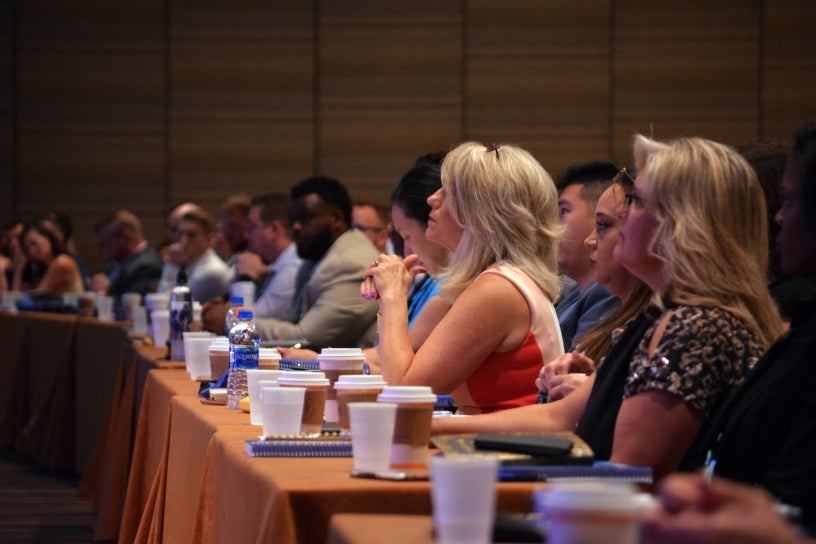 audience listing to a presenter