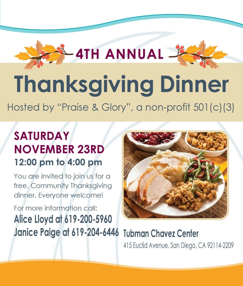 4th Annual Thanksgiving Dinner Council President Pro Tem Monica