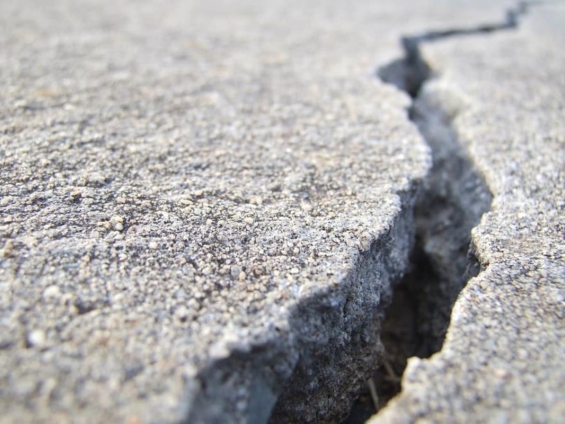 Cracked concrete