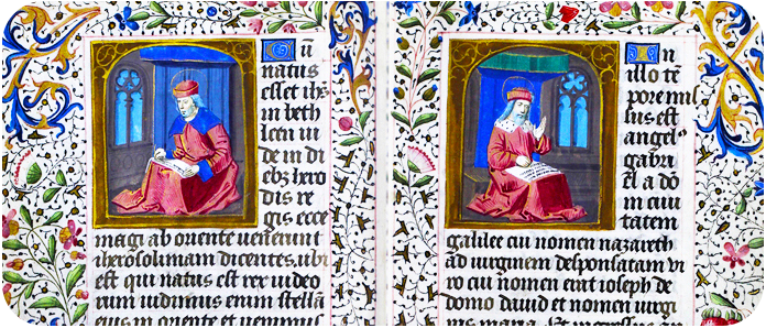 Two illuminated pages from a manuscript