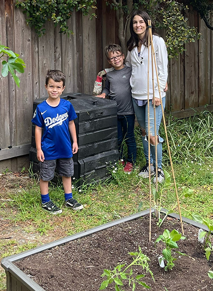 photo of family in their garden