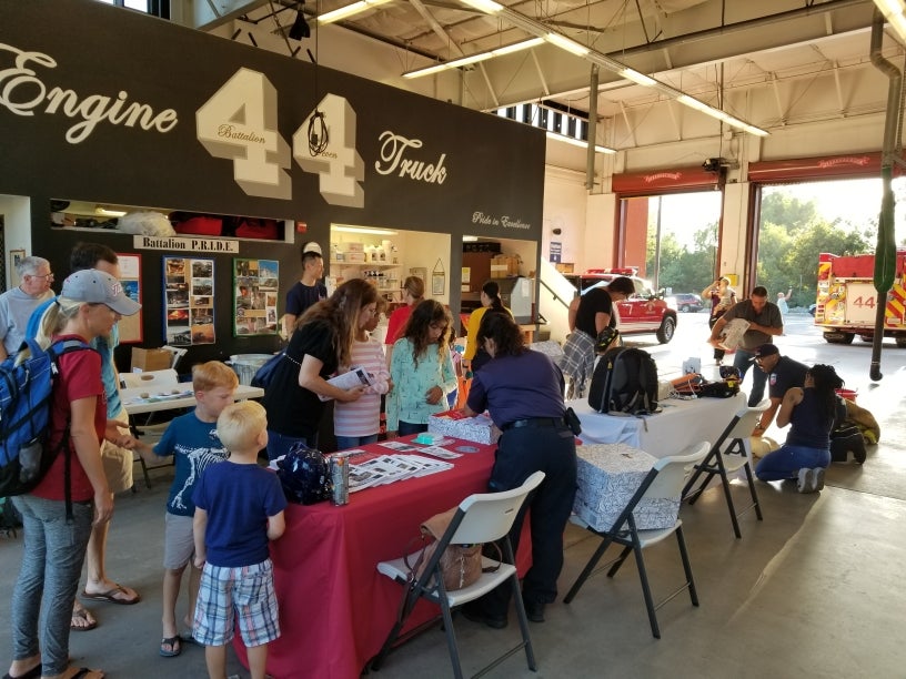 Families learning about fires