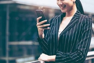 person looking at cellphone
