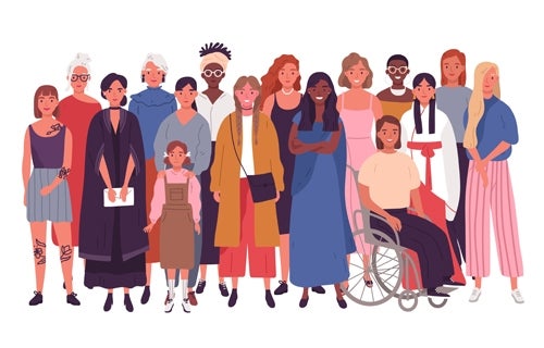 Illustration of diverse group of people