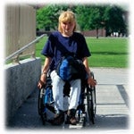 Woman in wheelchair