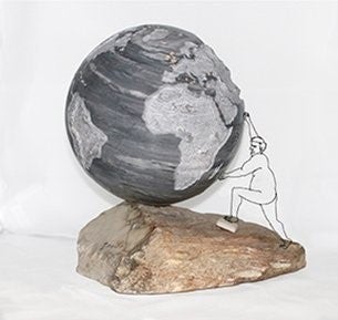 Lilleane Peebles, Tipping Point, 2016, marble sculpture