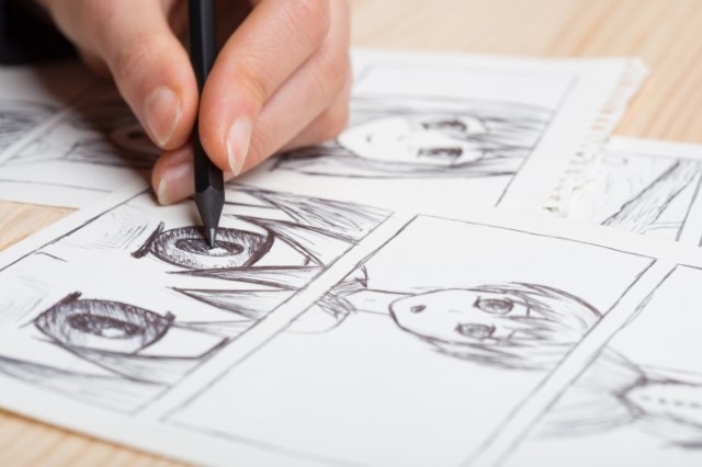 Artist drawing Manga