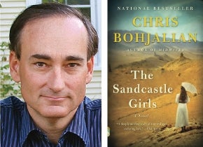 Author Chris Bohjalian with his book "The Sandcastle Girls."