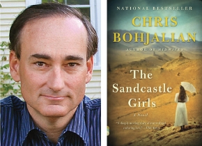 Author Chris Bohjalian with his book "The Sandcastle Girls."