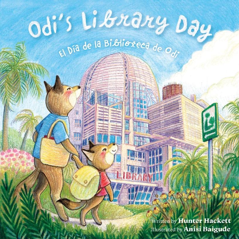 Odi’s Library Day book cover illustrated by Anisi Baigude