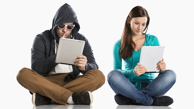 Teen girl in potential internet danger with man in disguise