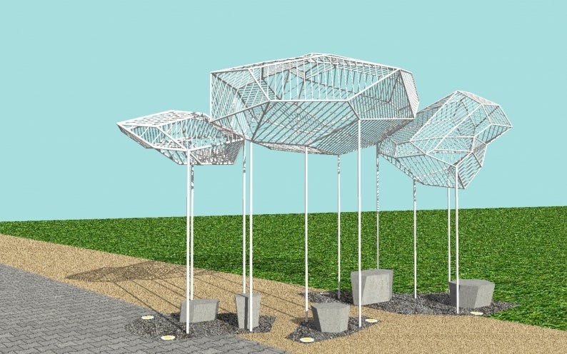 Miki Iwasaki Design of Cloudlike Artwork in metal