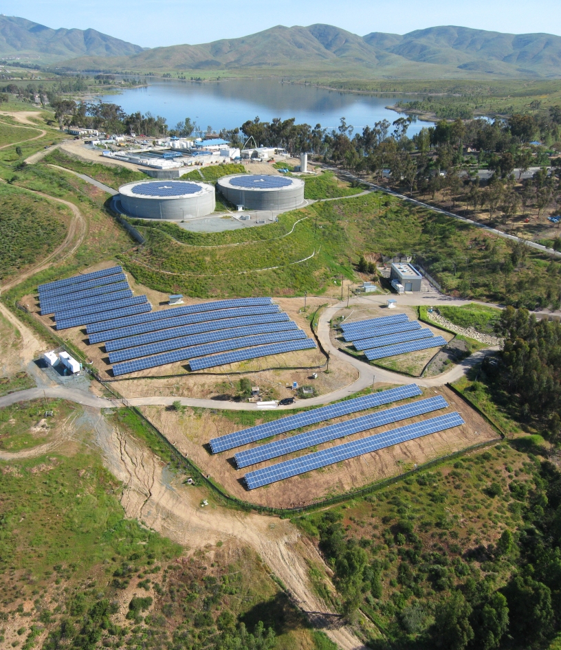 Solar panels at Lower Otay Reservoir