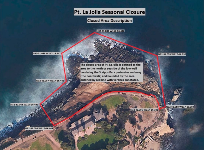 Point La Jolla Seasonal Closure Map