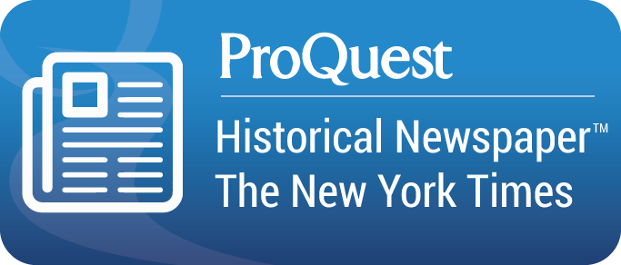 ProQuest New York Times database button graphic