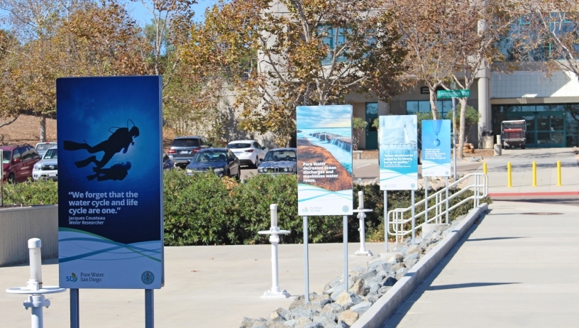 Promotional signs at Pure Water SD facility